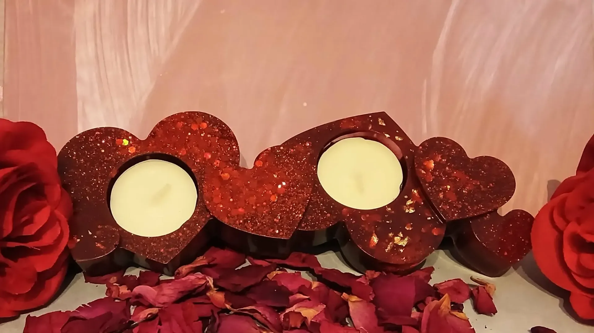 Double bougeoirs cœur✨ (Pièce en stock ( expédition 48h), Blanc intense n°1, Blanc intense n°1)